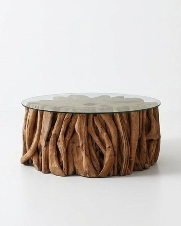 BAXING - COFFEE TABLE WITH GLASS TOP