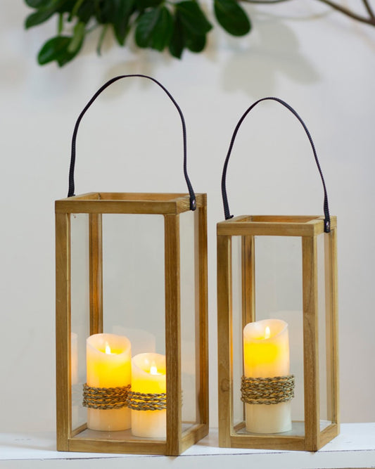 SOLOMON TEAK LANTERNS S/2