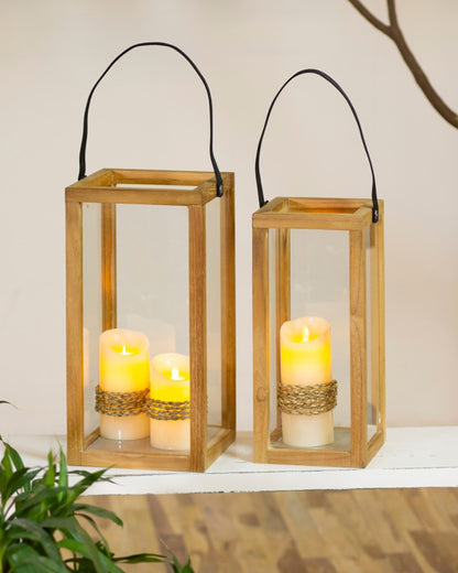 SOLOMON TEAK LANTERNS S/2