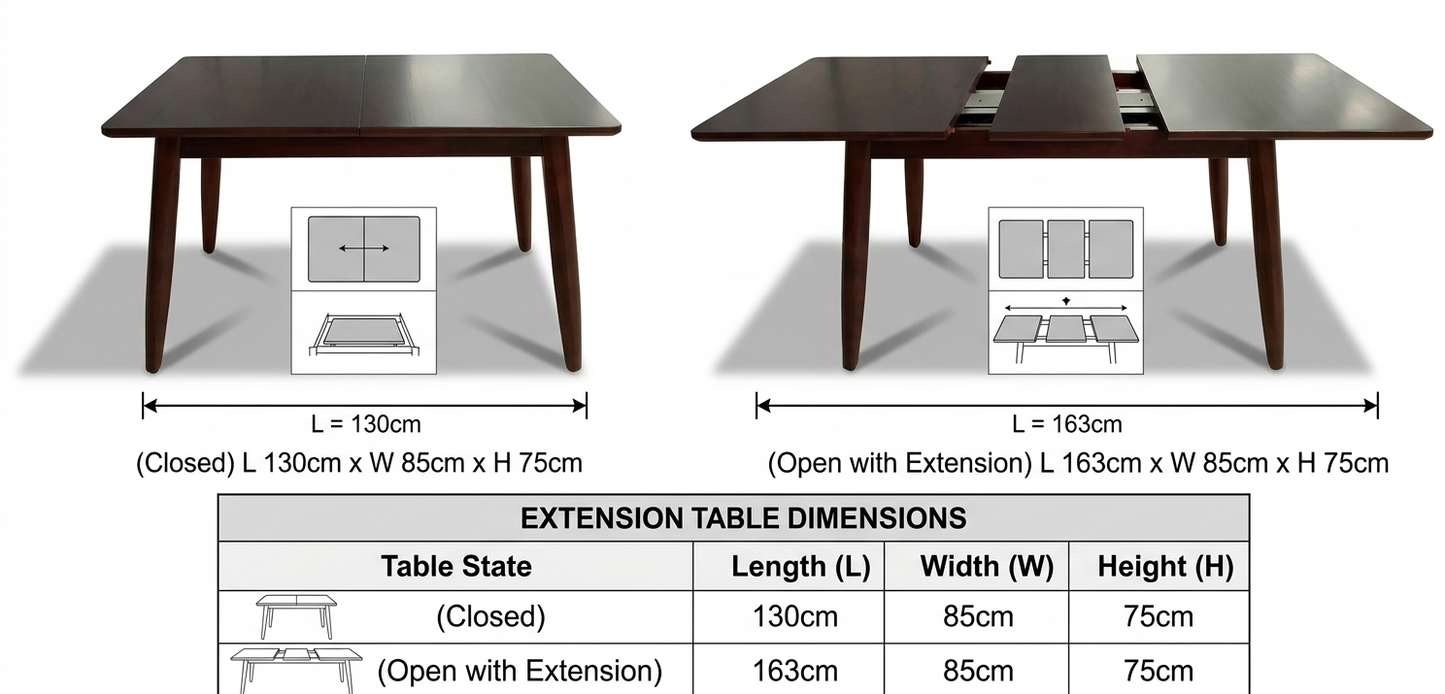 ADEN SLIM EXTENDABLE DINING TABLE