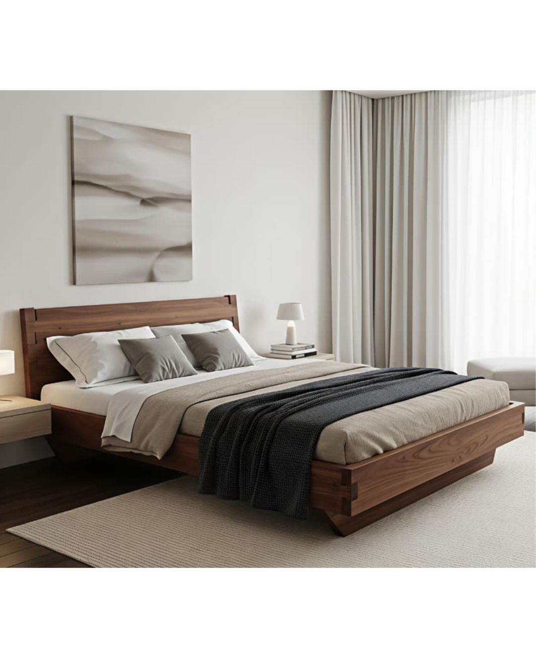 BALI BED - WITH NATURAL HEDABOARD