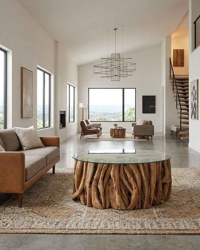 BAXING - COFFEE TABLE  WITH  GLASS TOP