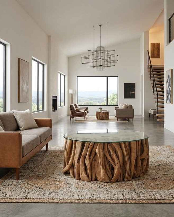 BAXING - COFFEE TABLE  WITH  GLASS TOP