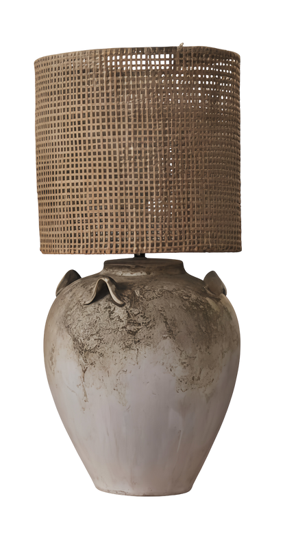 CLAY AND CANE LAMP