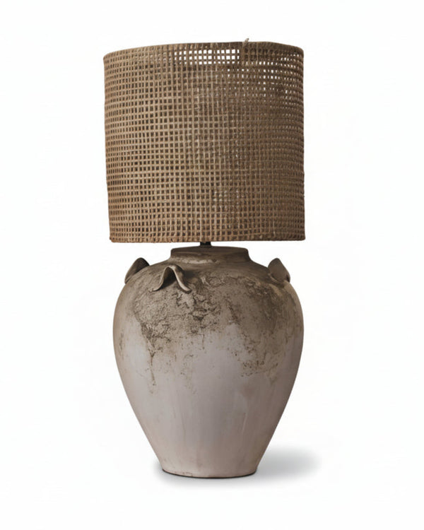 CLAY AND CANE LAMP