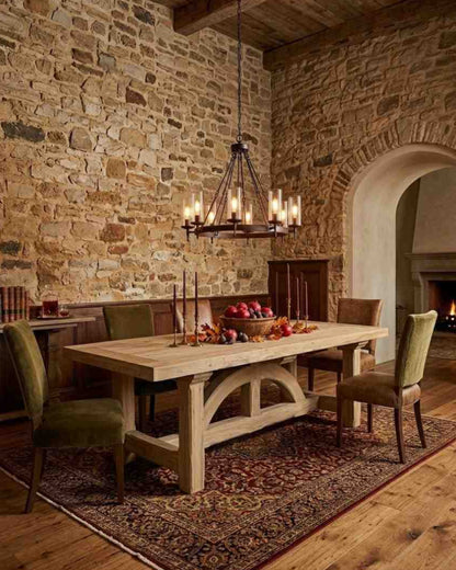 IRON BRIDGE RECTANGLE FIXED DINING TABLE