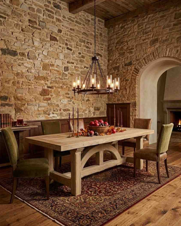 IRON BRIDGE RECTANGLE FIXED DINING TABLE