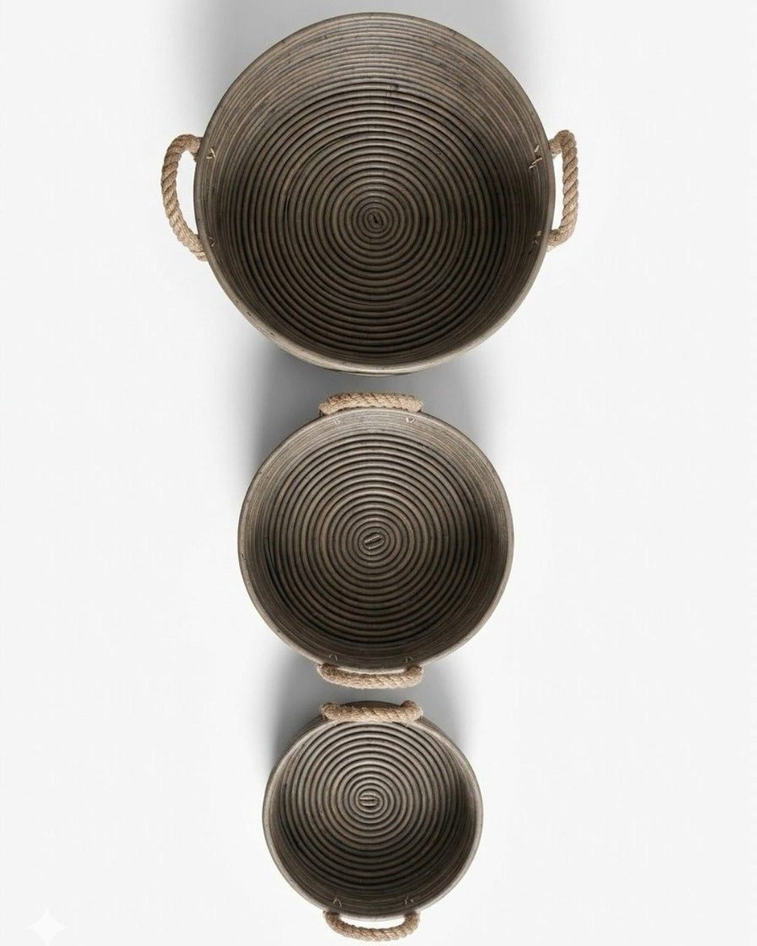KEKE ROUND BASKET WITH HANDLE SET OF 3