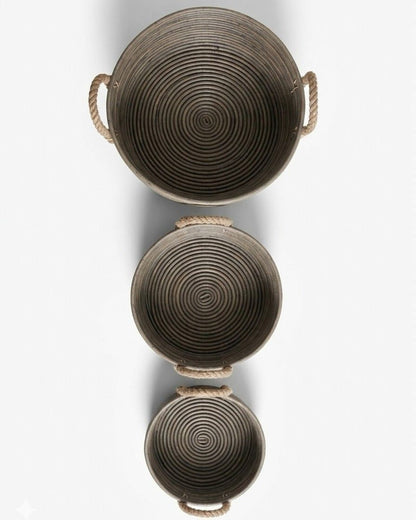 KEKE ROUND BASKET WITH HANDLE SET OF 3