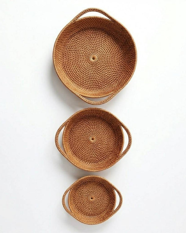 MAYURA TRAY S/3 WITH HANDLE