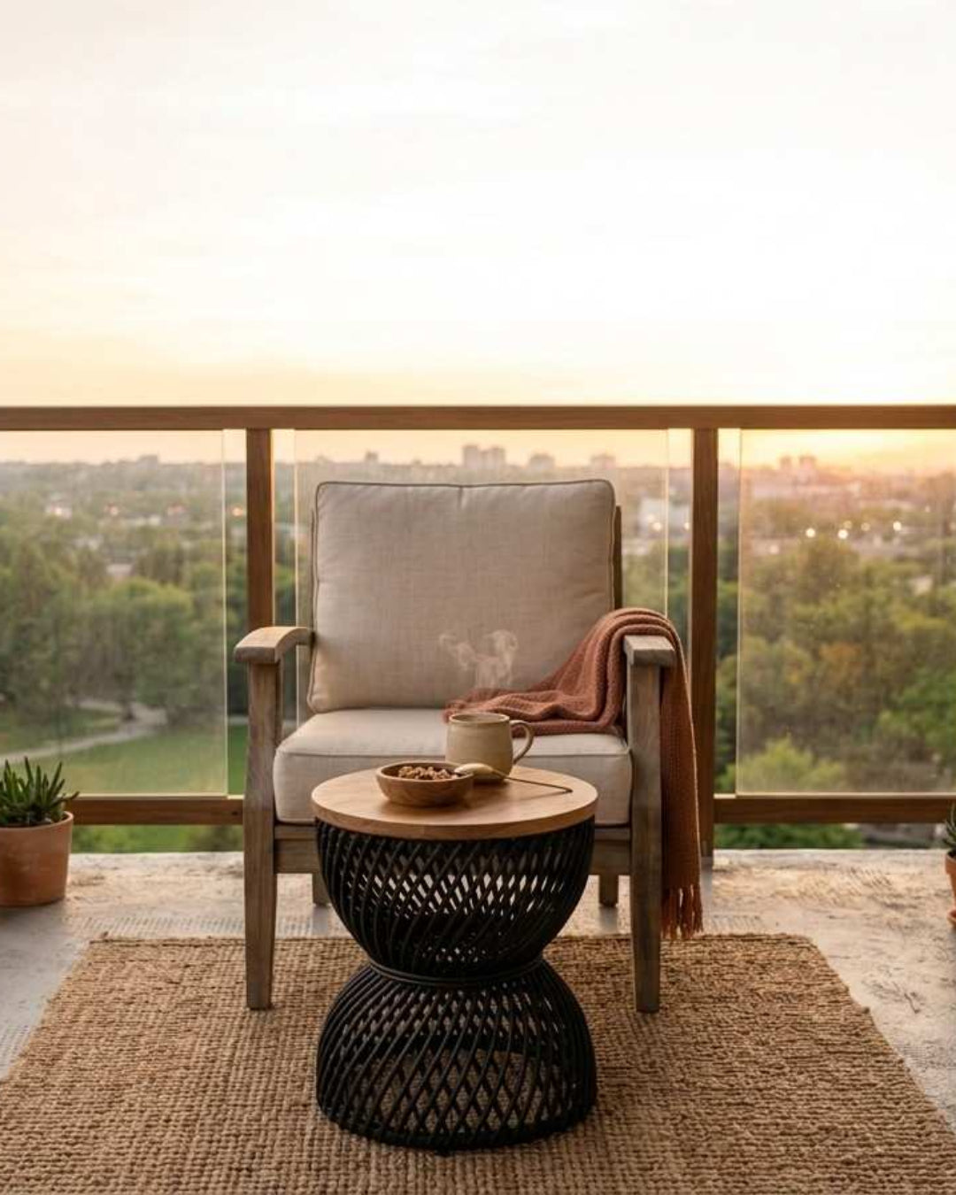 CHARCOAL WAVE SIDE TABLE